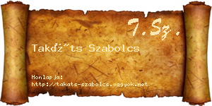 Takáts Szabolcs névjegykártya